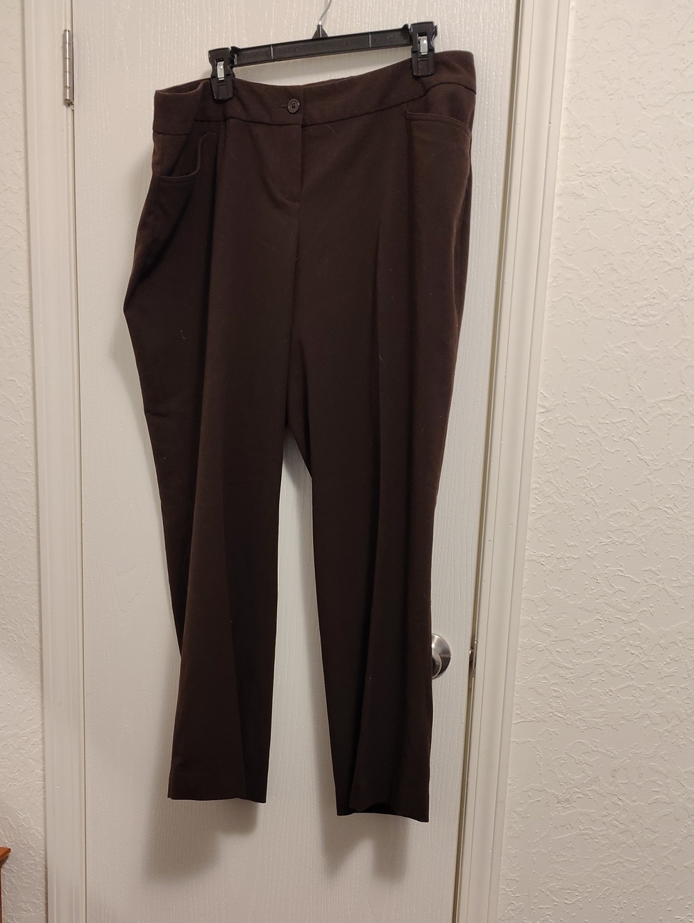 Lane Bryant Dark Brown Pull-On Straight-Leg Pants